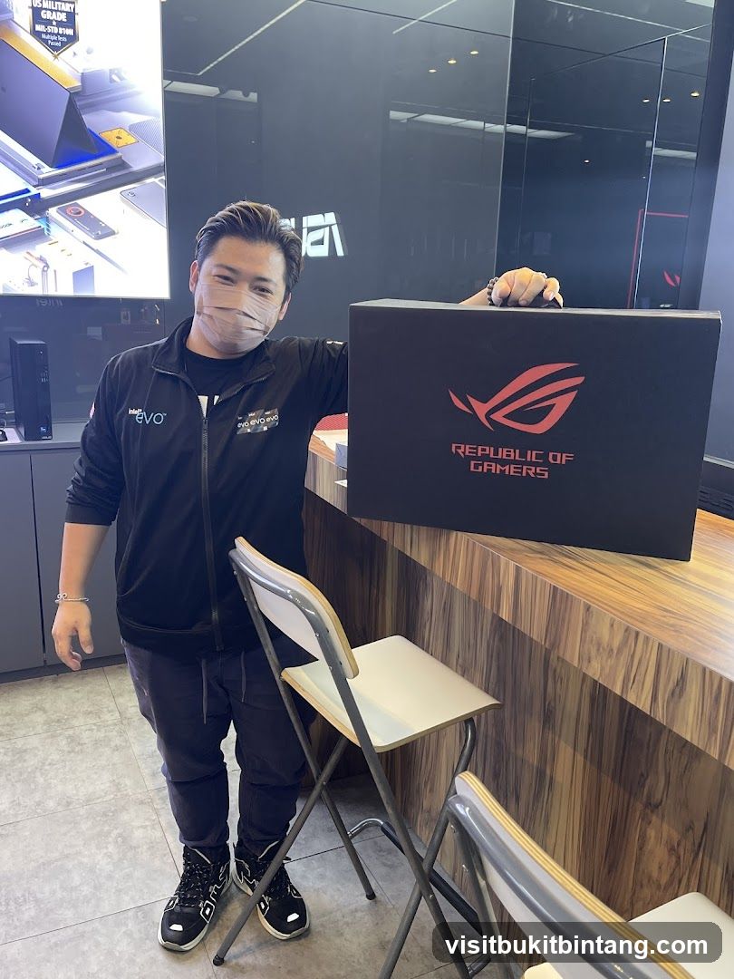 Man holding a Republic of Gamers box