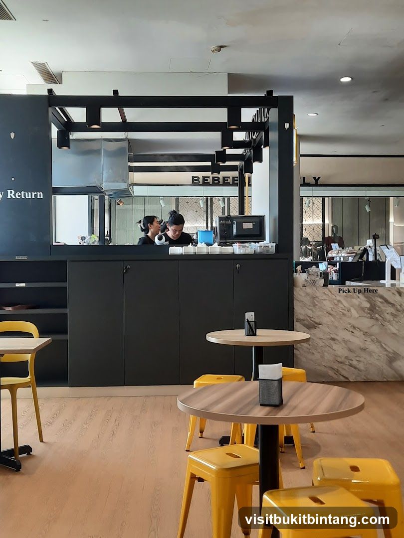 Cafe Interior with Seating and Counter