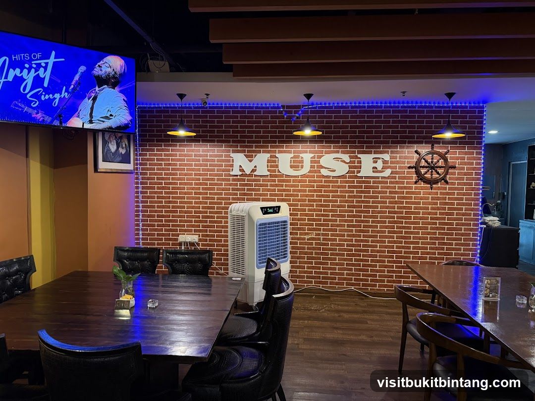Restaurant Interior with Brick Wall and Seating