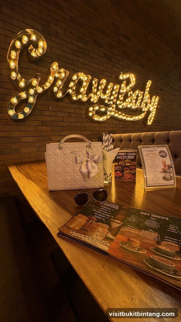 Table setting with menu and handbag