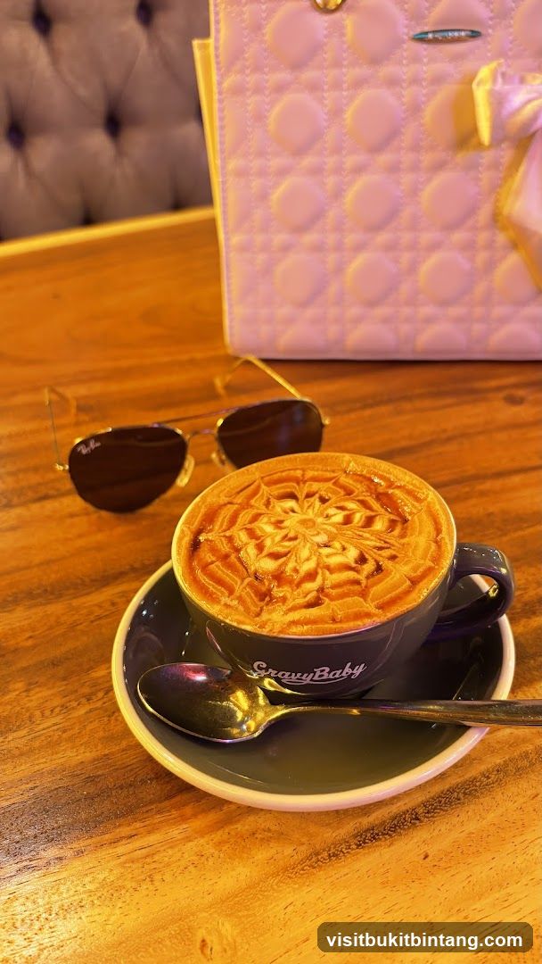 Coffee with latte art and sunglasses
