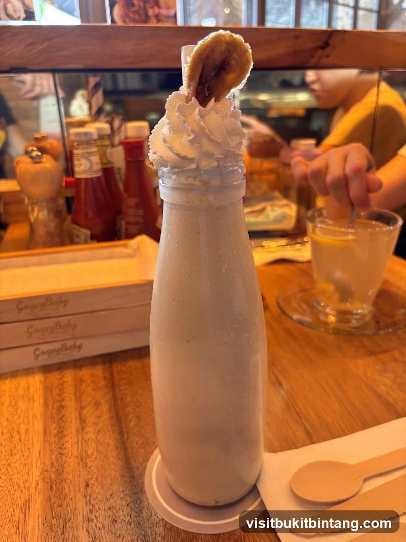 Milkshake with Whipped Cream and Banana Chip
