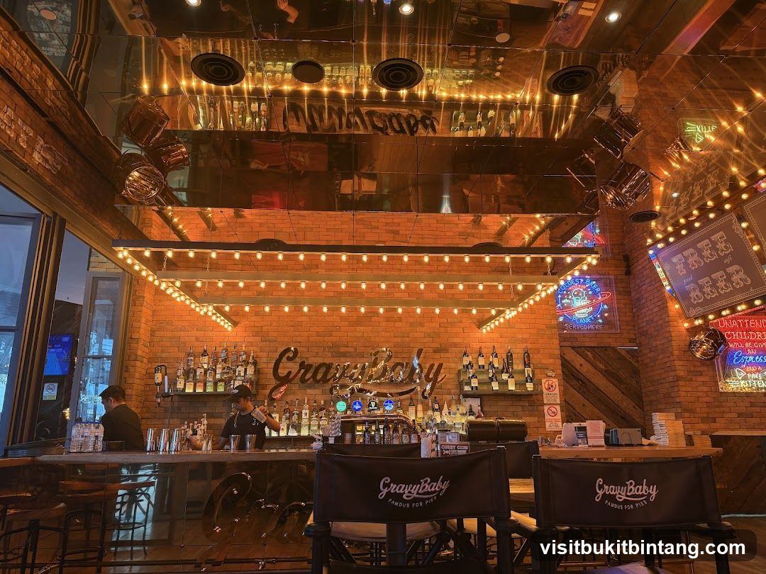 Bar Interior with Neon Signs