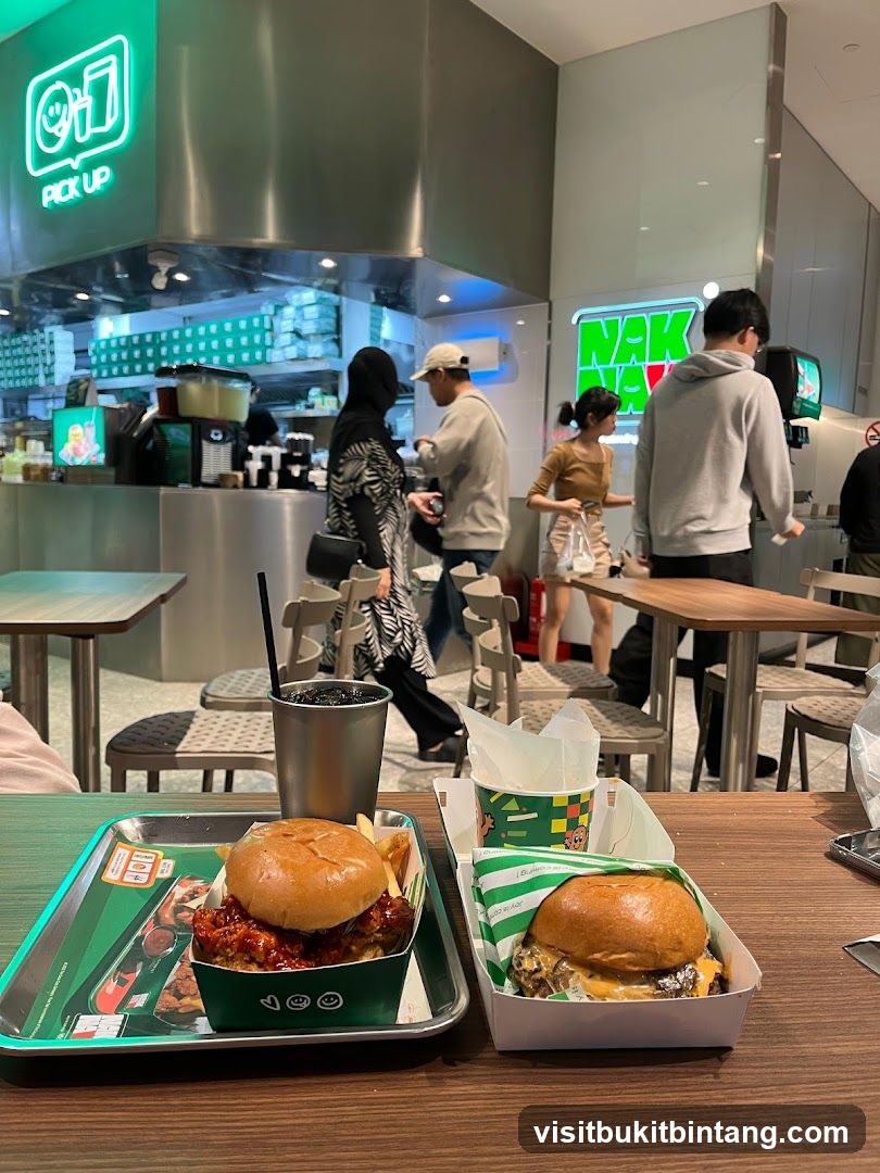 Burgers and Fries at a Restaurant