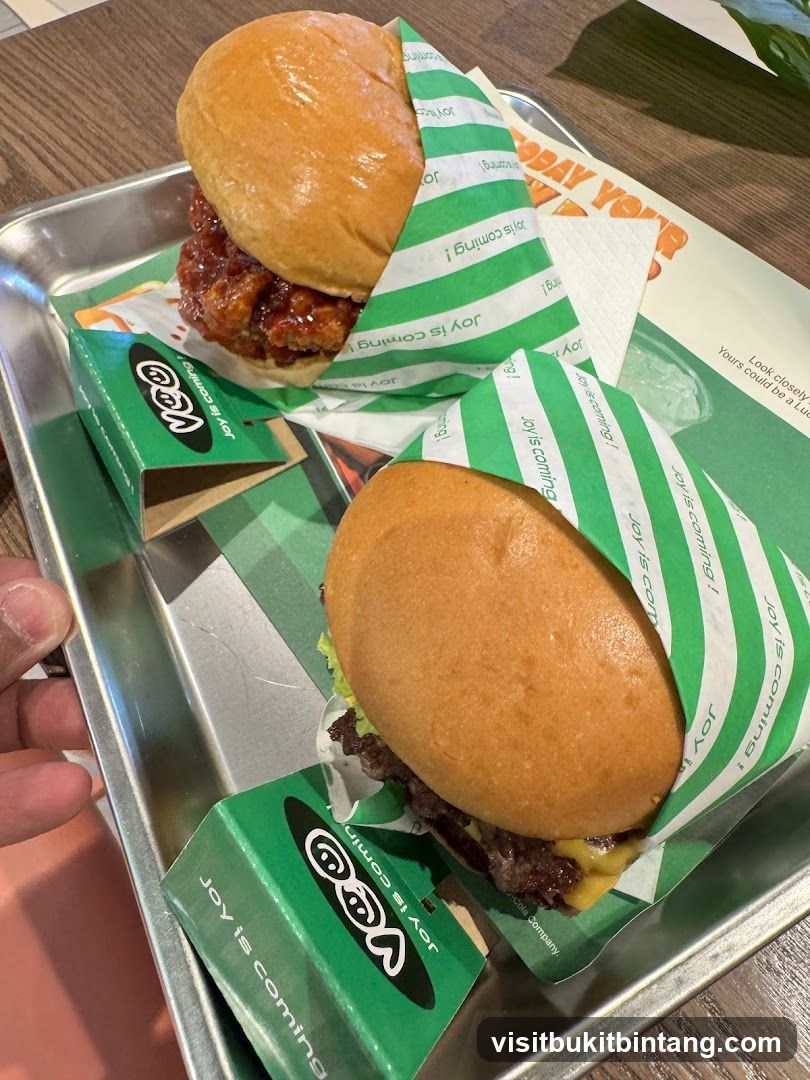 Two Burgers on a Tray
