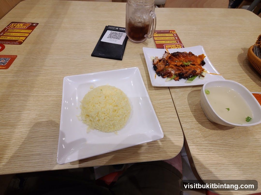 Table with food and drink