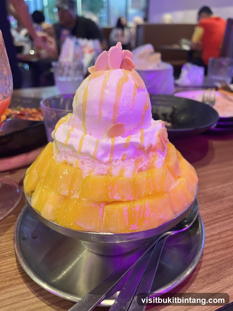 Mango shaved ice dessert