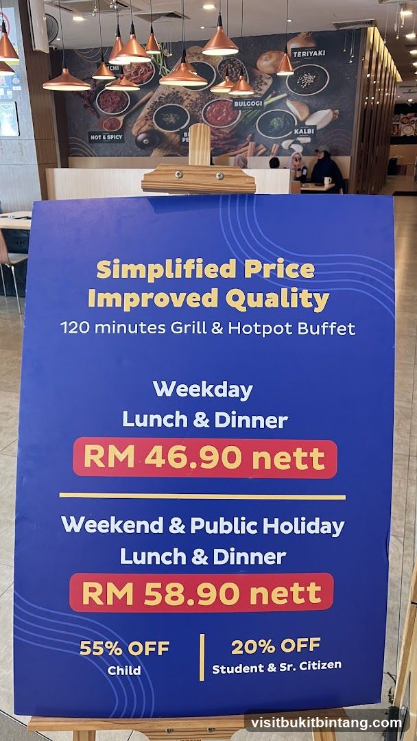 Grill & Hotpot Buffet Pricing