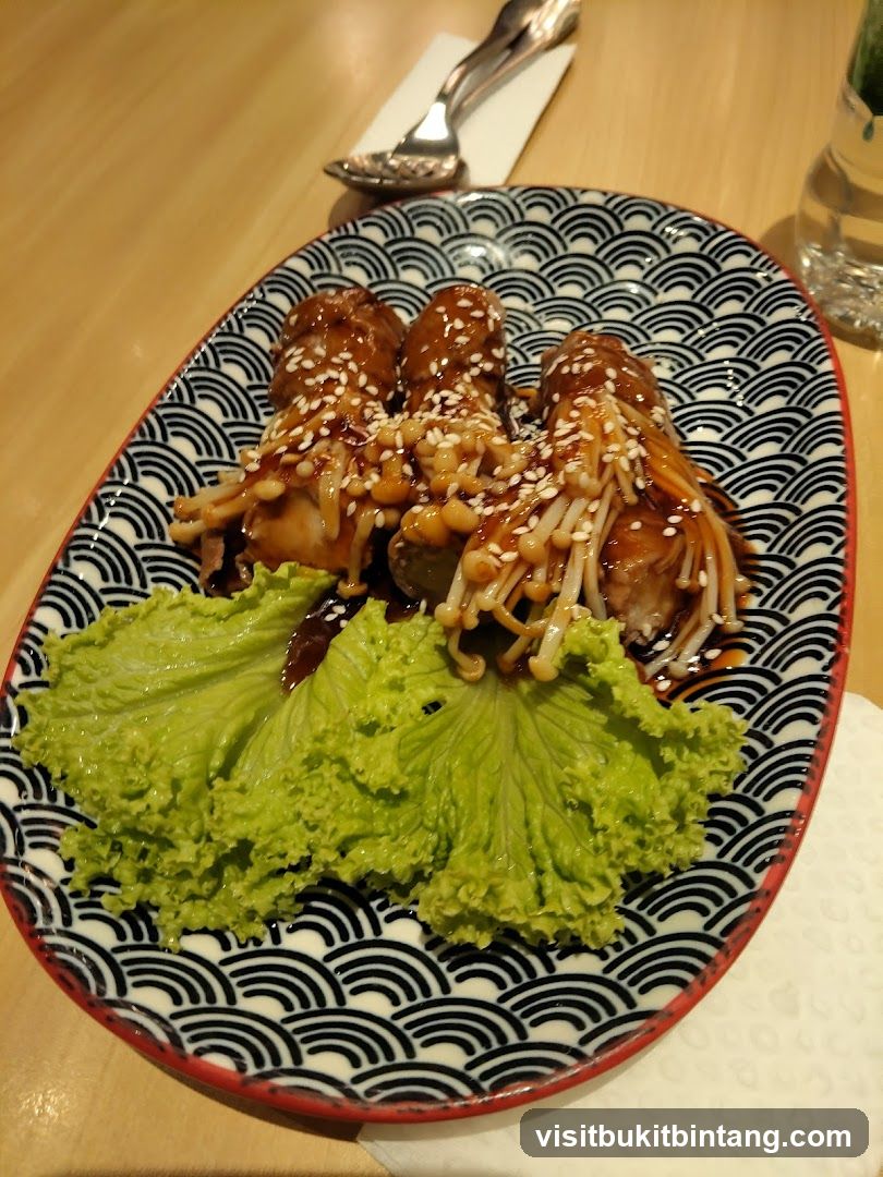 Enoki Mushroom Wrapped Appetizer