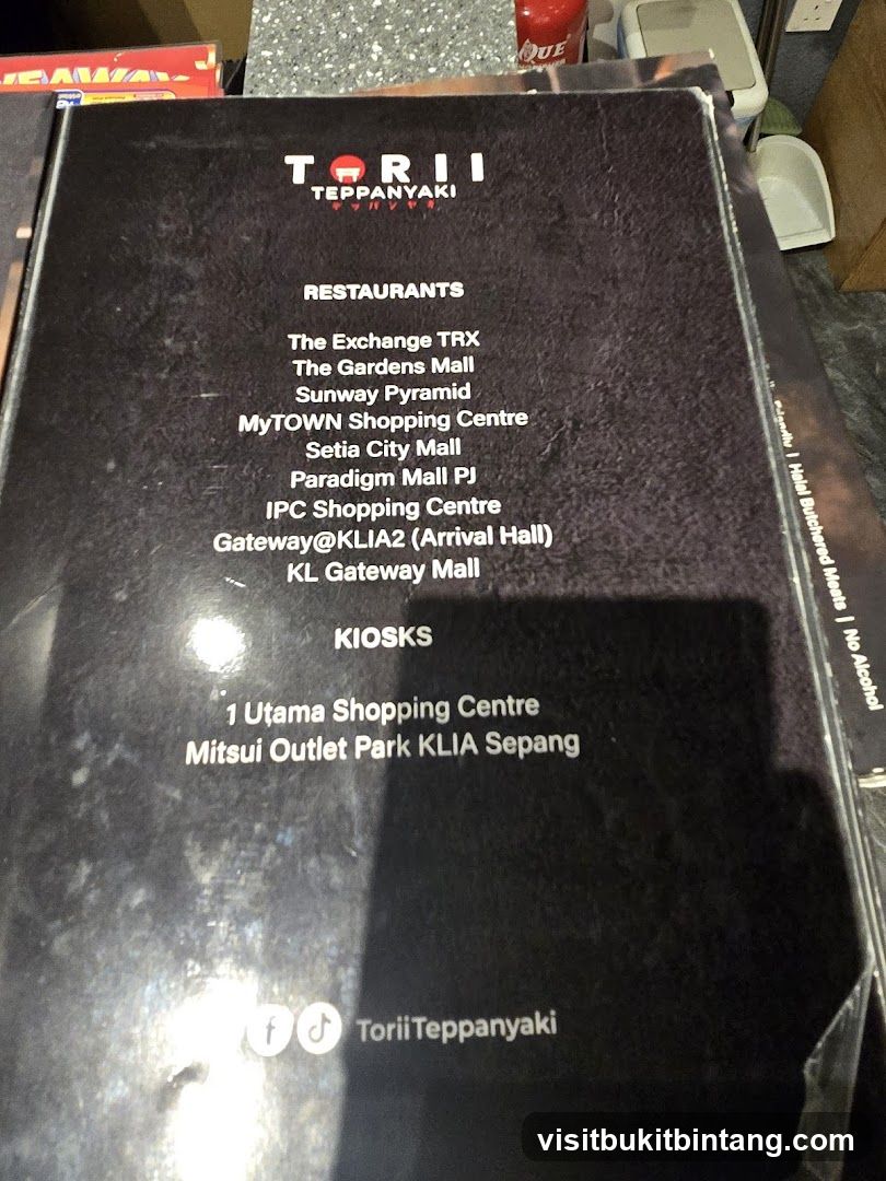 Torii Teppanyaki Locations