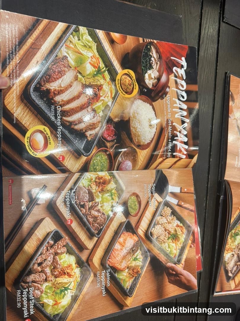 Teppanyaki Menu