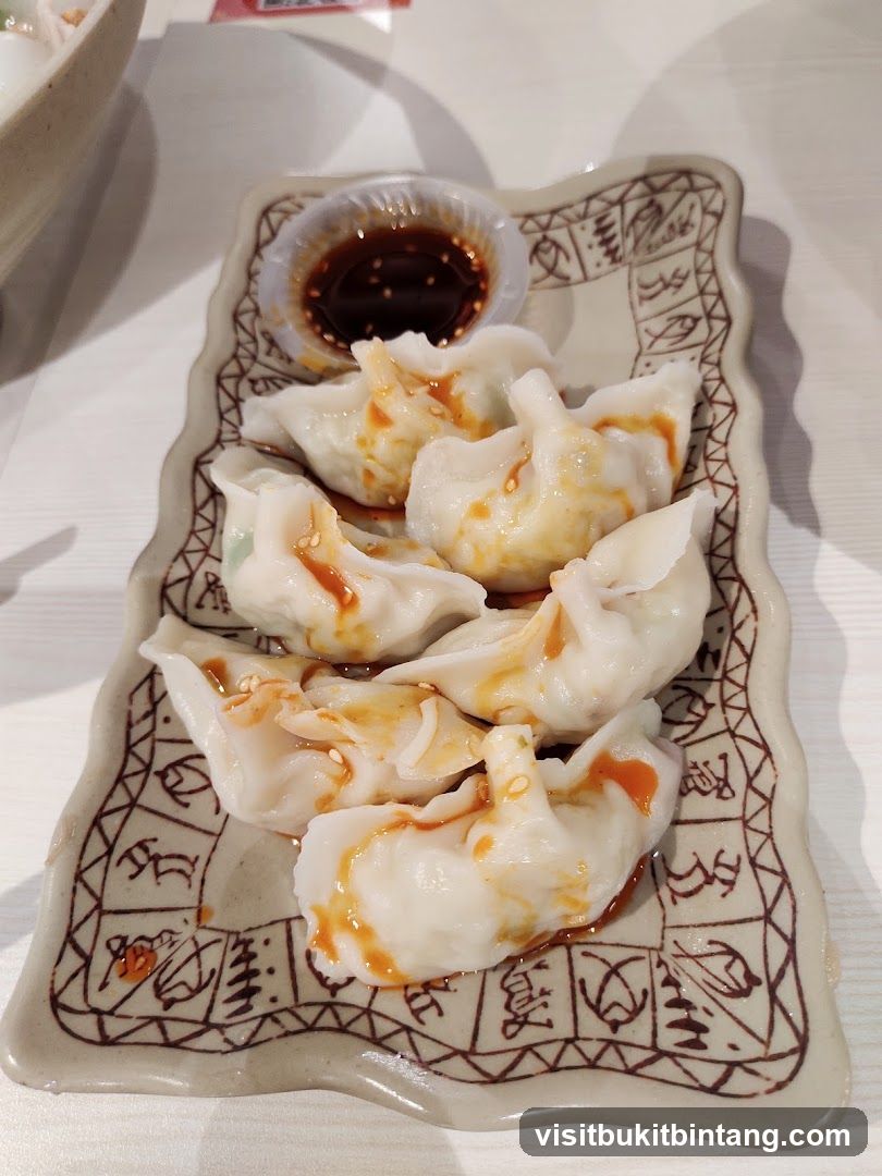 Dumplings with dipping sauce