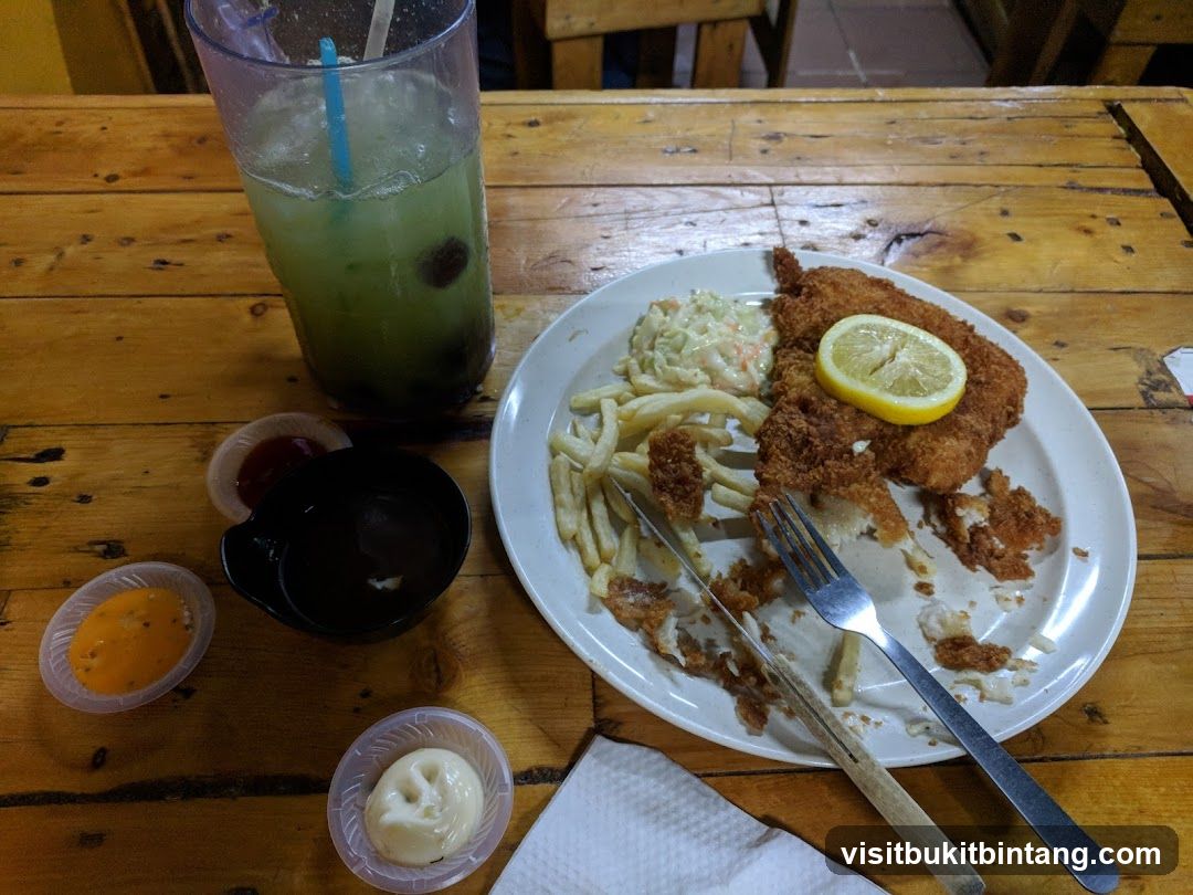 Fried Fish Meal with Drink