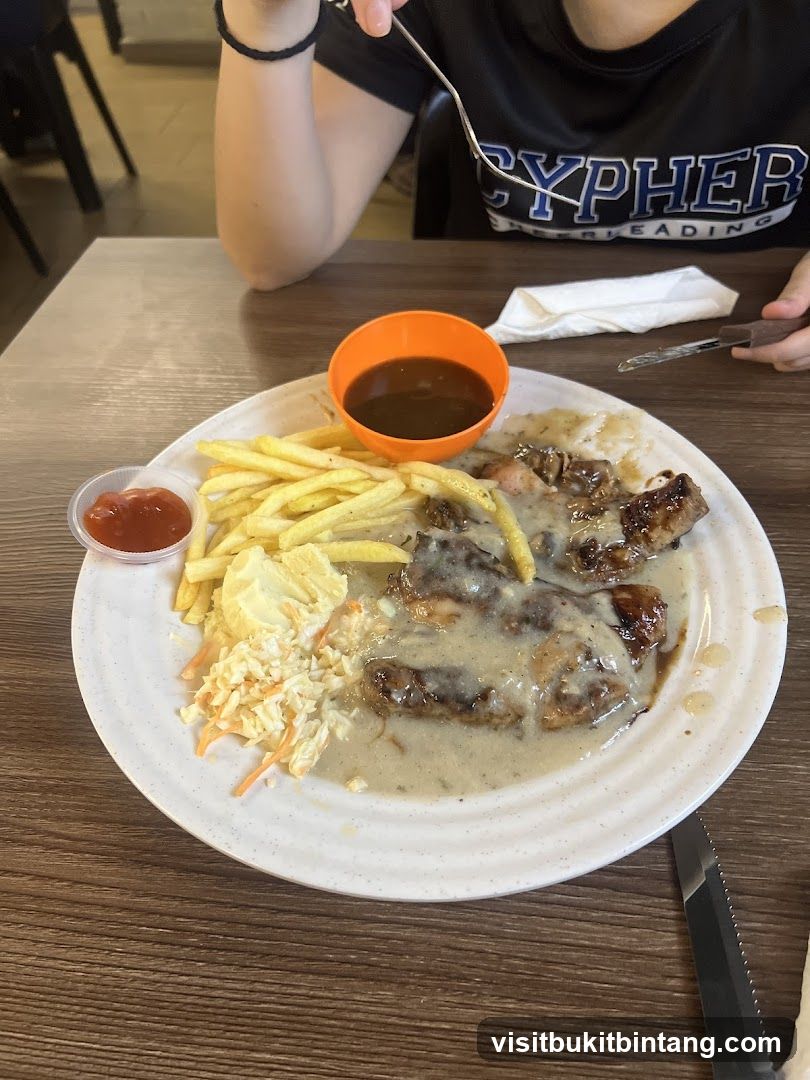 Steak with Fries and Coleslaw
