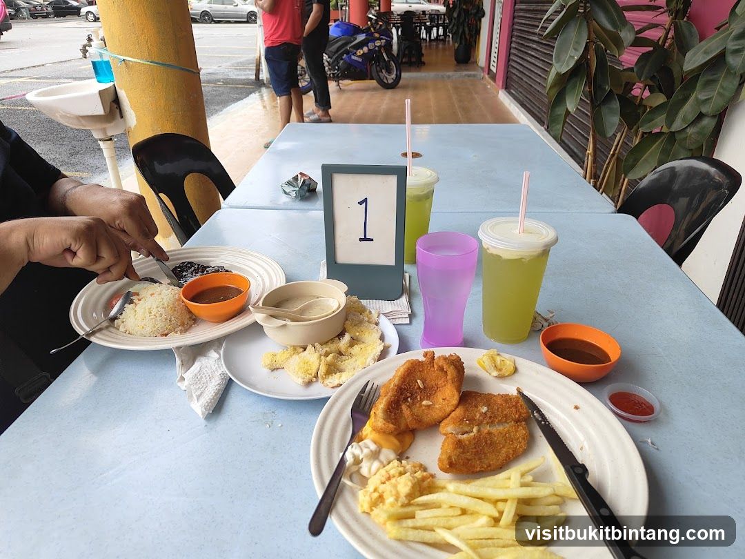 Outdoor Dining Table with Food and Drinks
