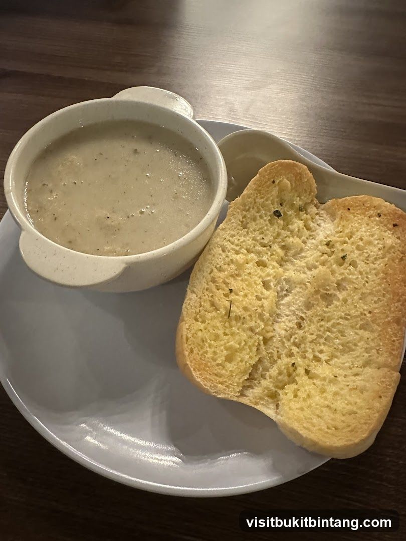 Soup and Garlic Bread