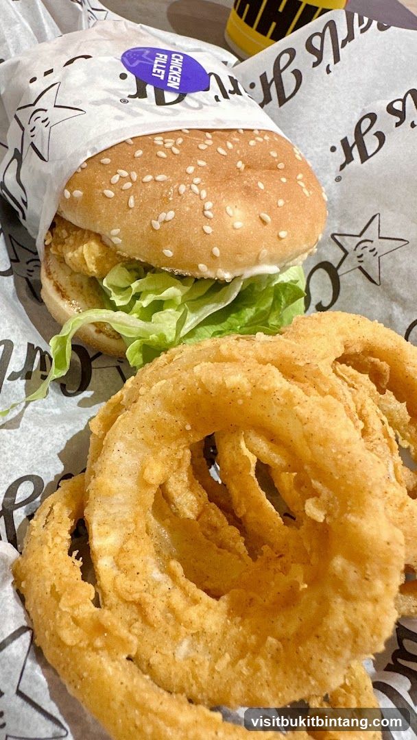 Chicken Fillet Sandwich and Onion Rings