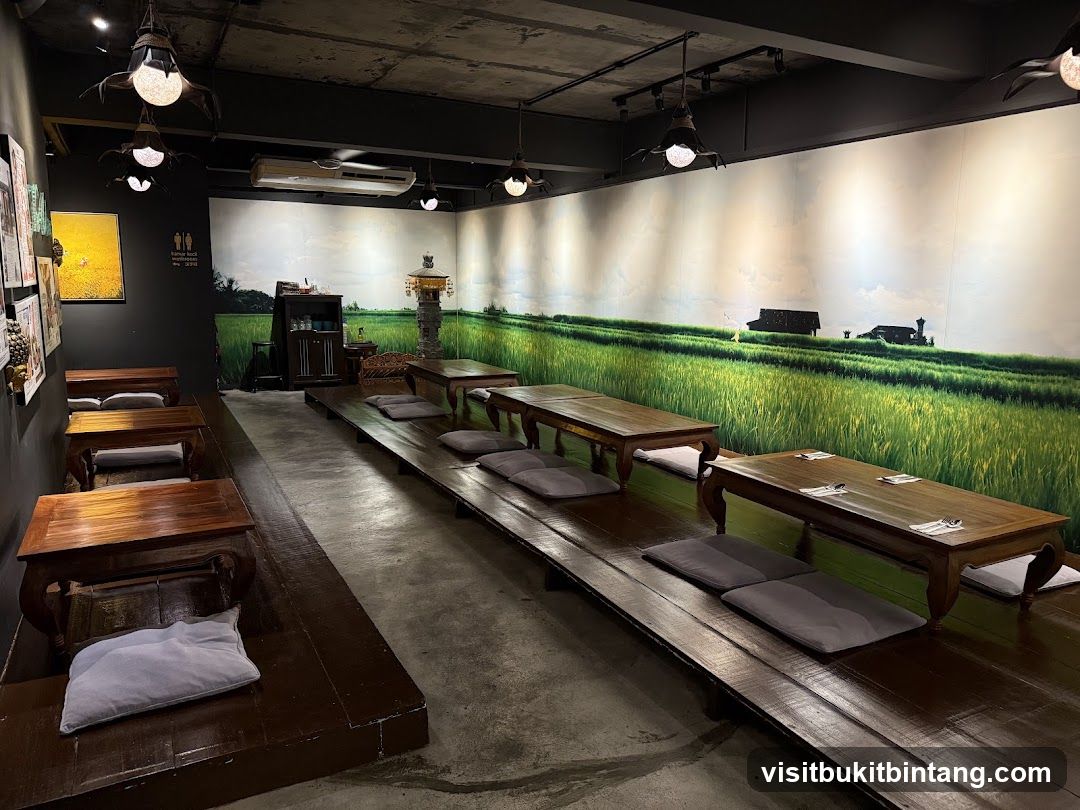 Restaurant Interior with Rice Paddy Mural