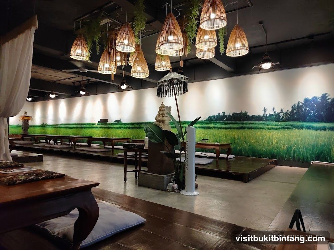 Restaurant Interior with Rice Paddy Mural