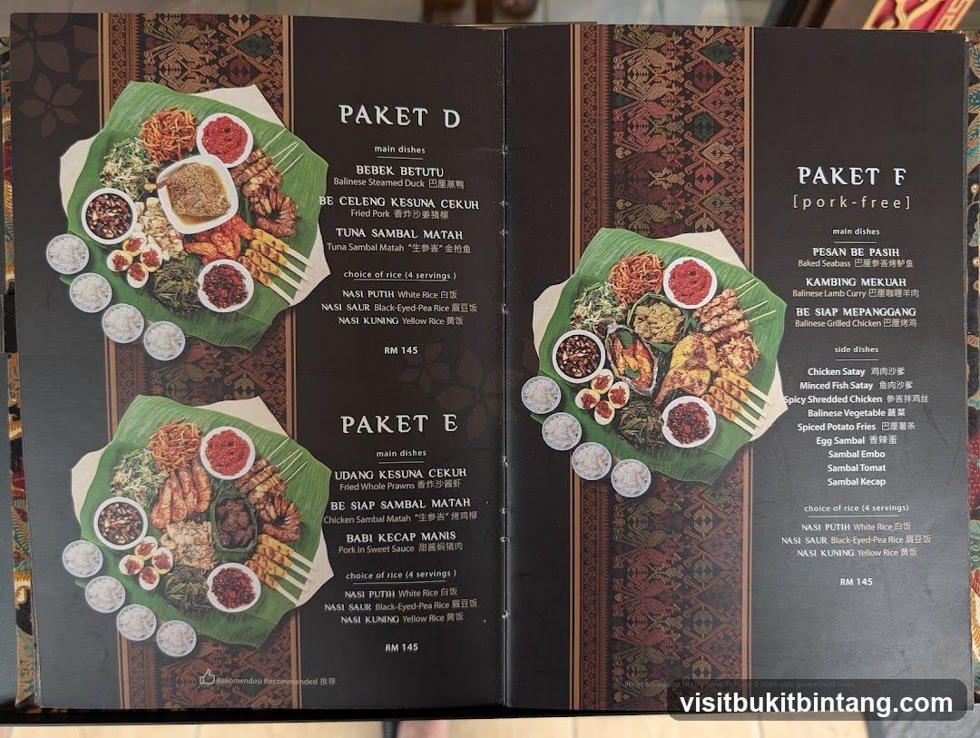 Paket D, E, F Menu