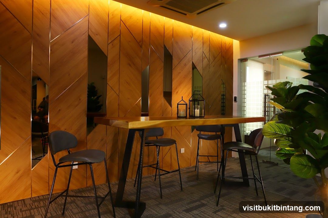 Modern Bar Area with Wooden Accents
