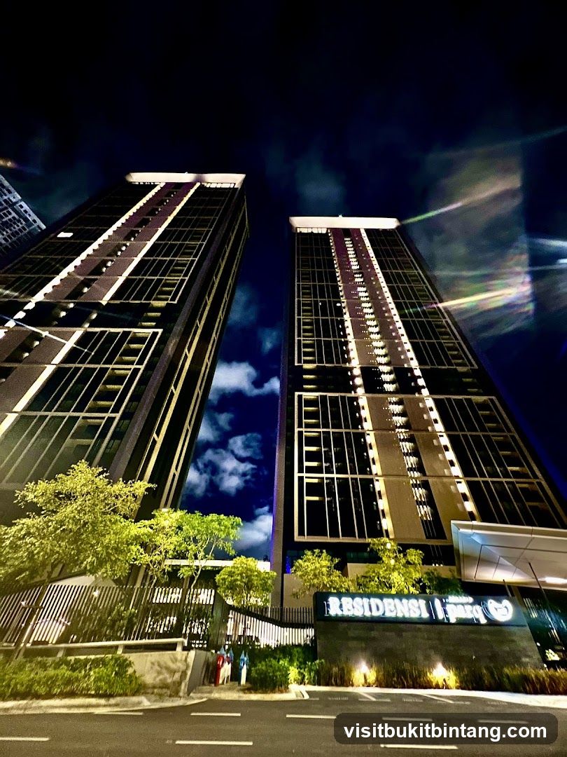 Modern High-Rise Buildings at Night
