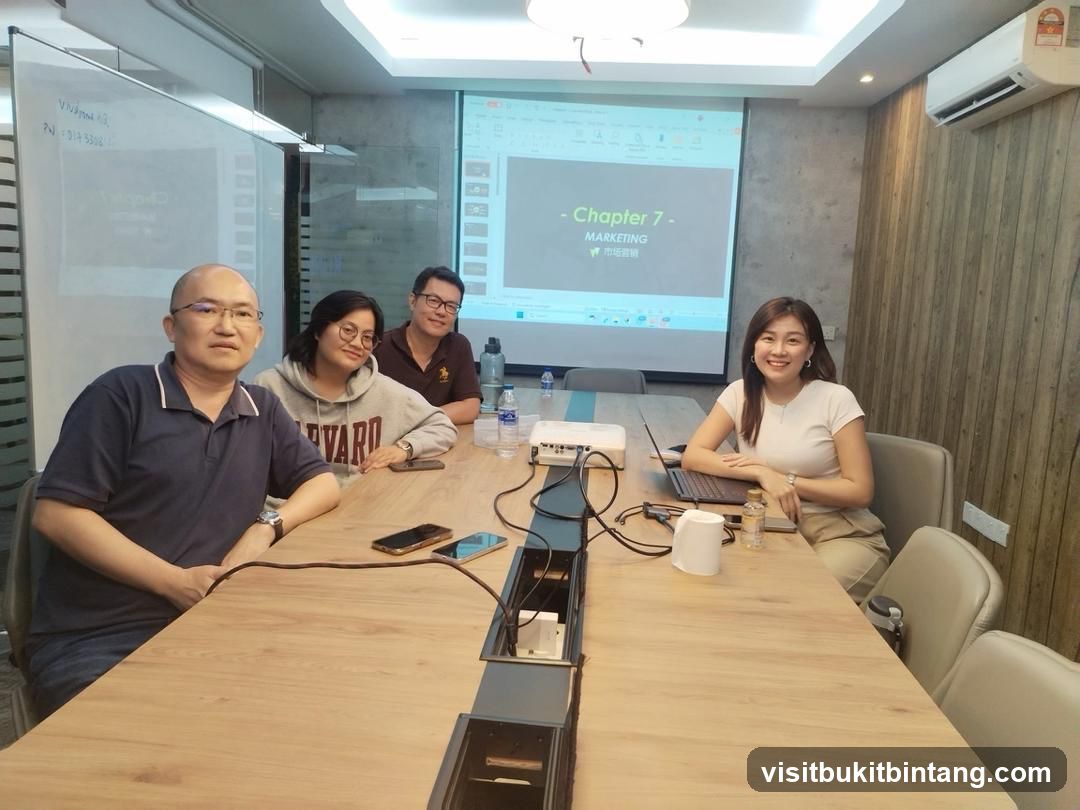 Meeting in a conference room