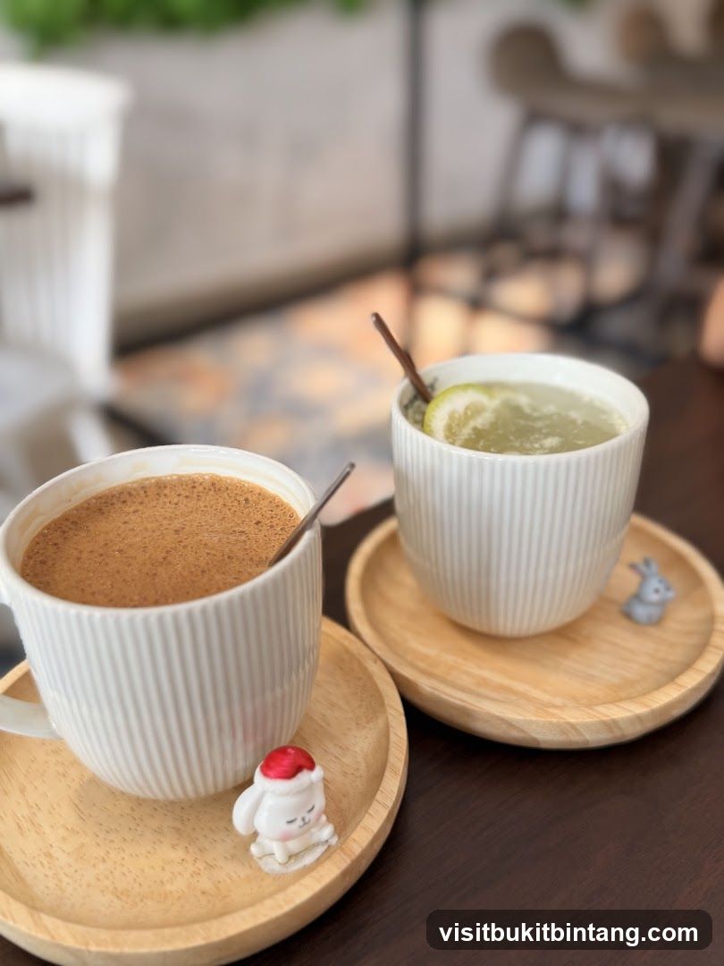Two drinks on a table