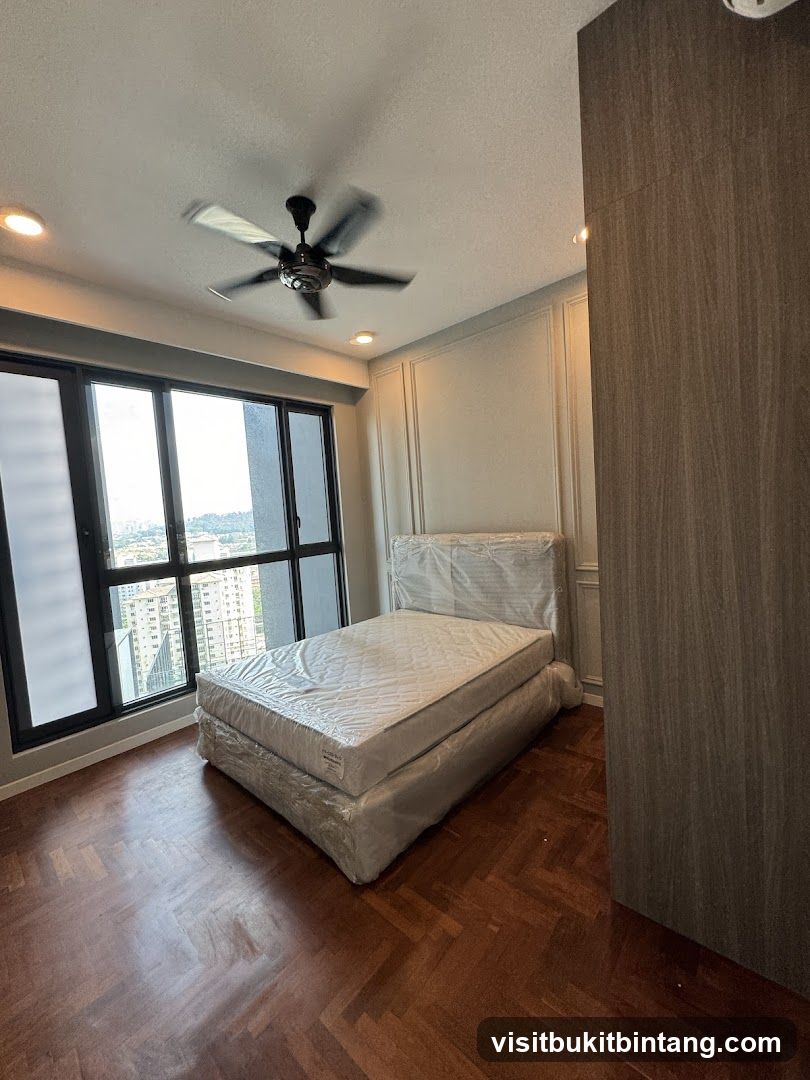 Bedroom with Bed and Ceiling Fan