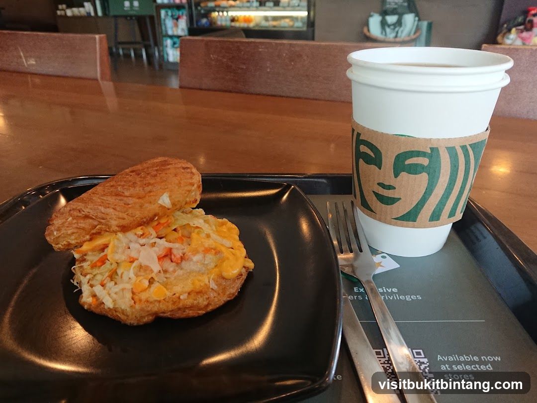 Croissant Sandwich and Coffee