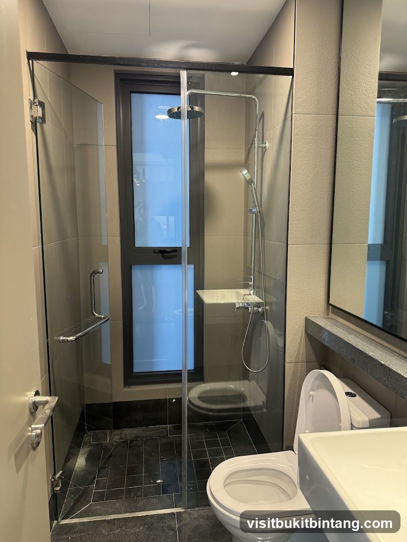 Modern Bathroom with Shower and Toilet