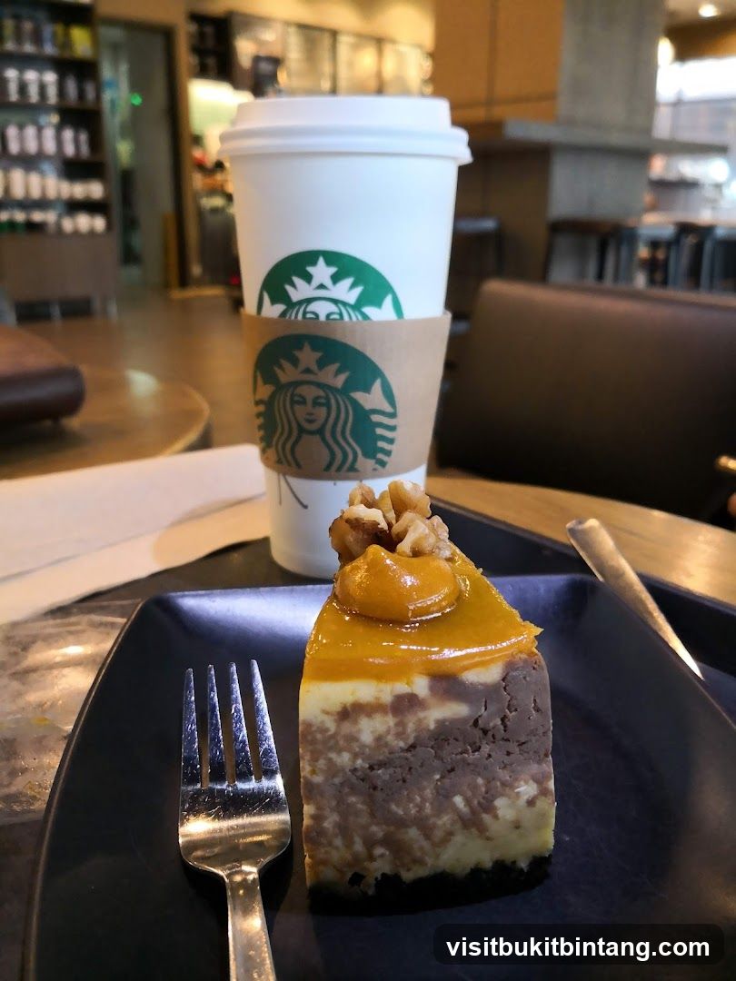 Starbucks Coffee and Cheesecake