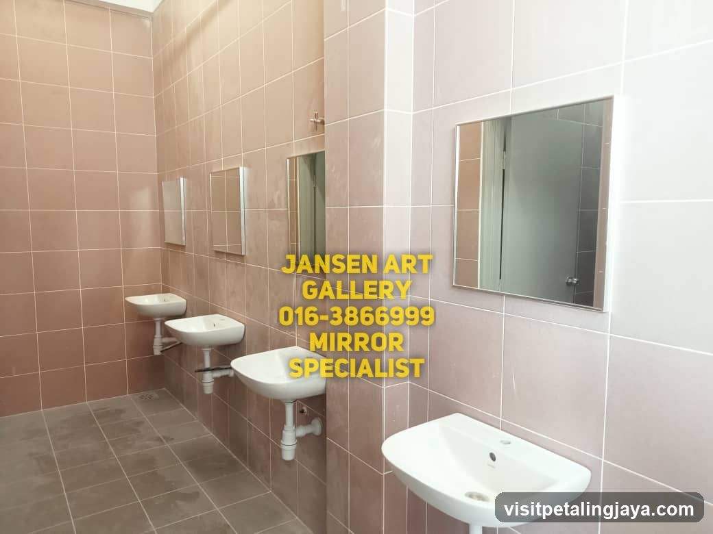 Bathroom Interior with Mirrors and Sinks