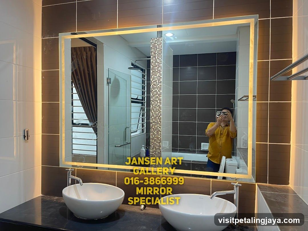 Bathroom Interior with Mirror and Sinks