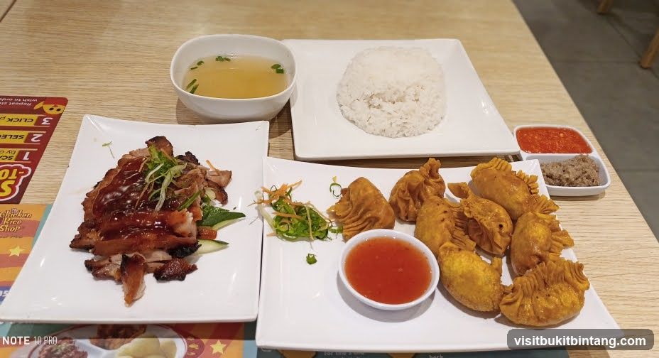 Roasted Meat Platter with Rice and Soup