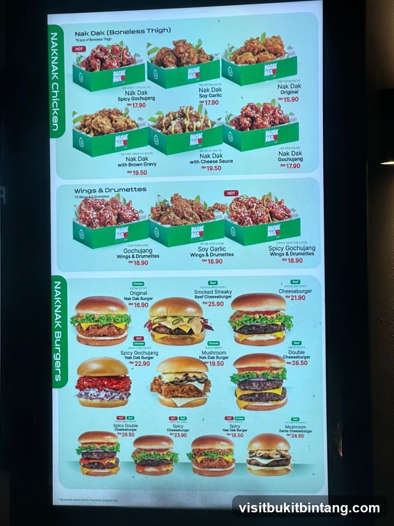 NAKNAK Chicken and Burgers Menu
