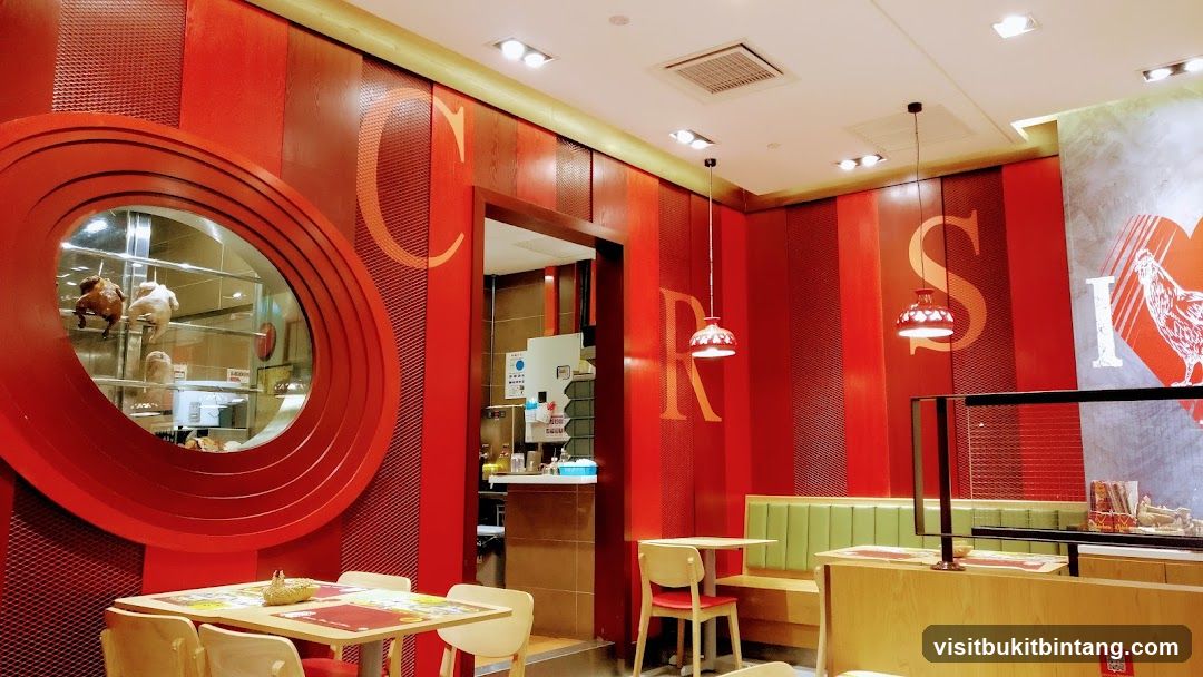 Restaurant Interior with Rotisserie Chickens