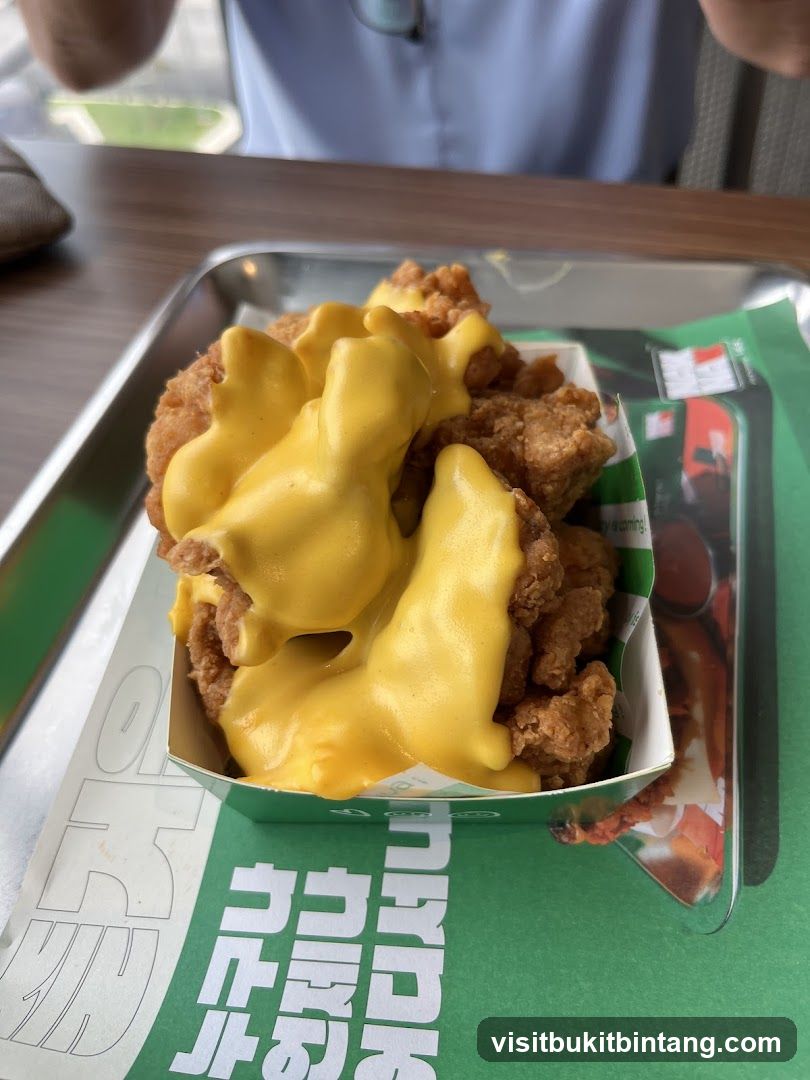Cheese-covered fried chicken