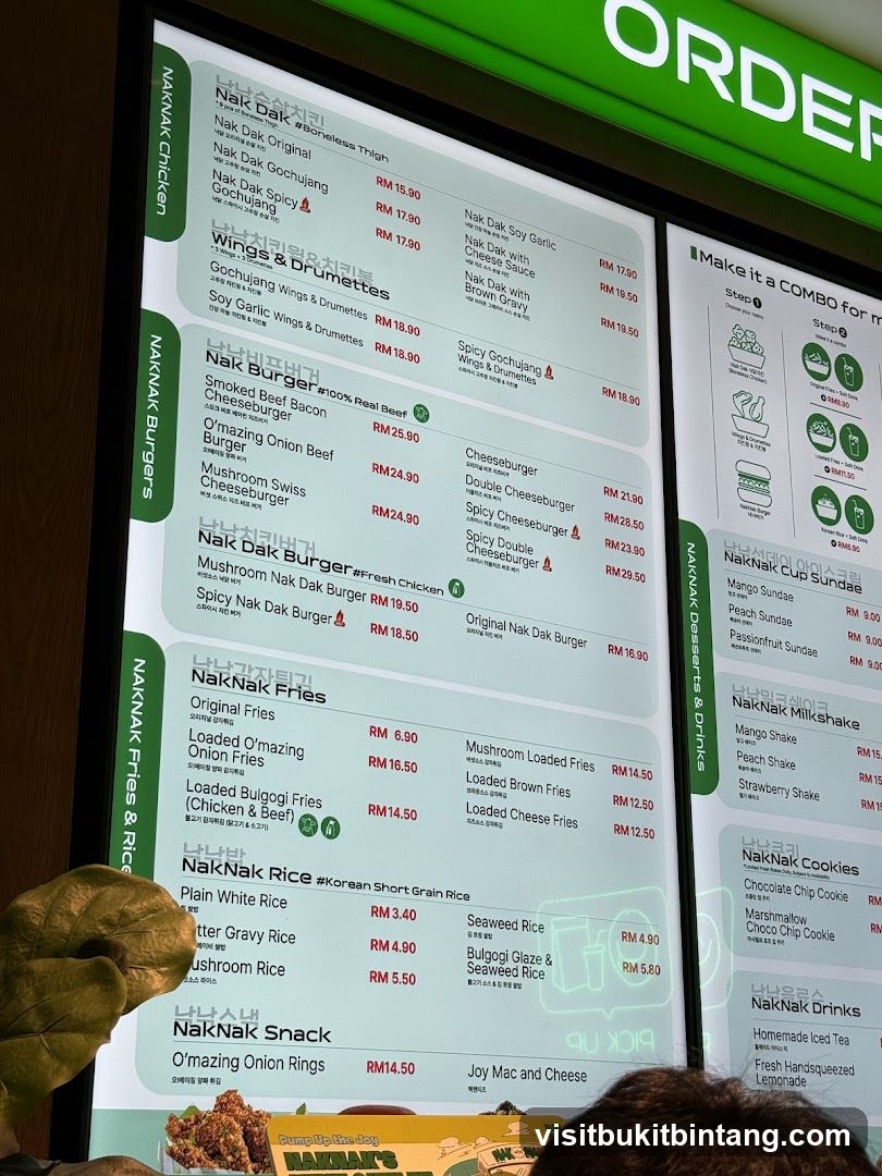 NAKNAK Menu