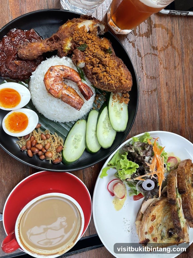 Nasi Lemak and Sandwich Meal