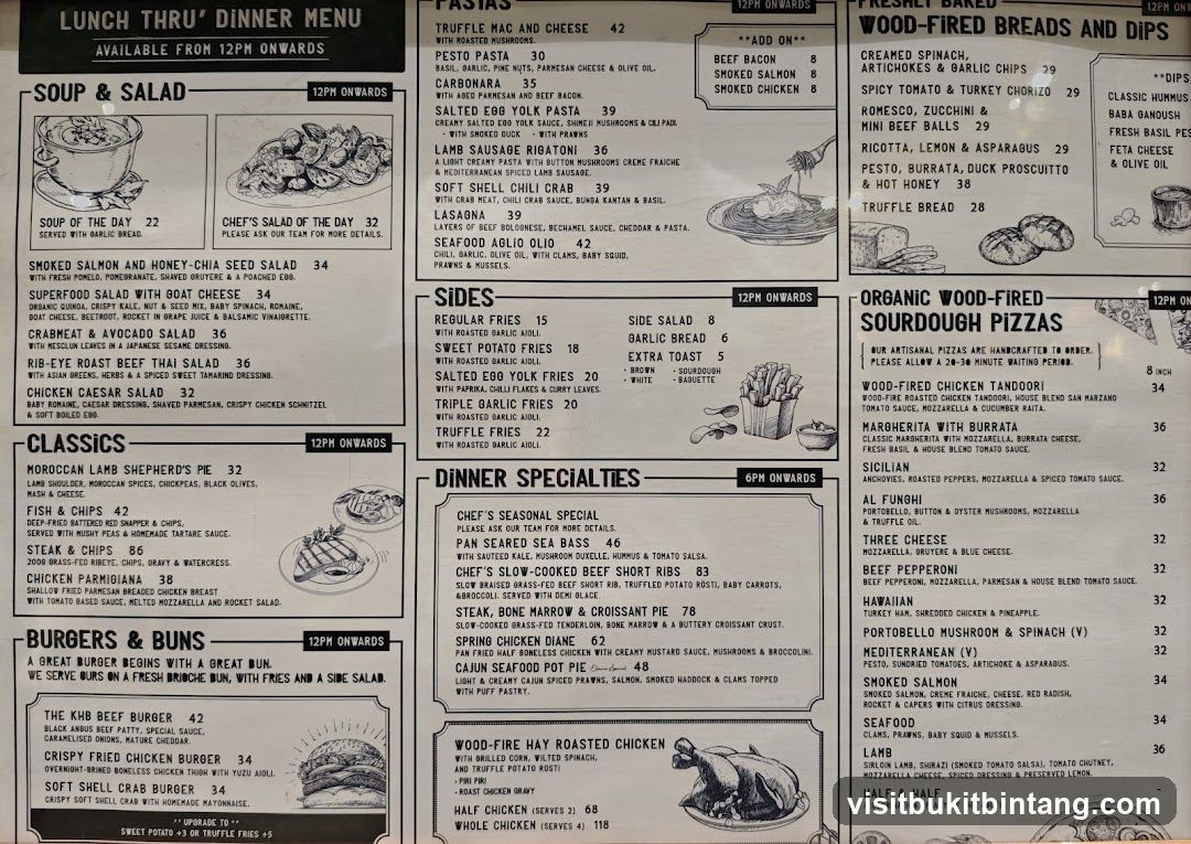 Lunch Thru' Dinner Menu
