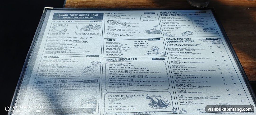 Lunch Thru Dinner Menu