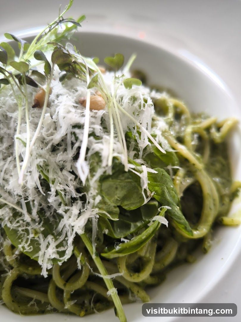 Pasta with Pesto and Microgreens