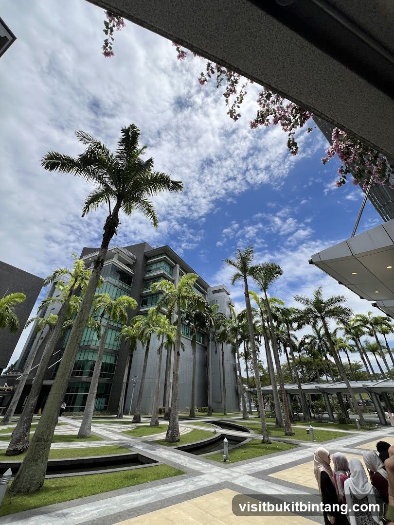 Modern Building with Palm Trees