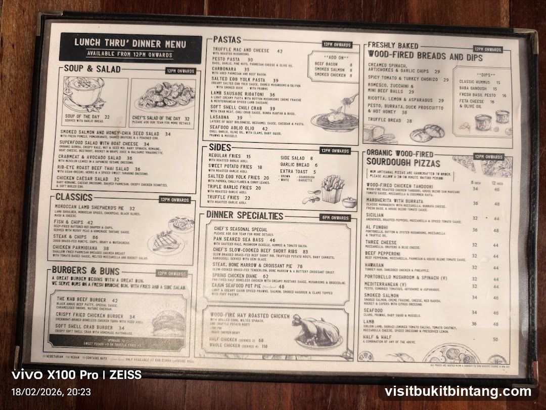 LUNCH THRU' DINNER MENU