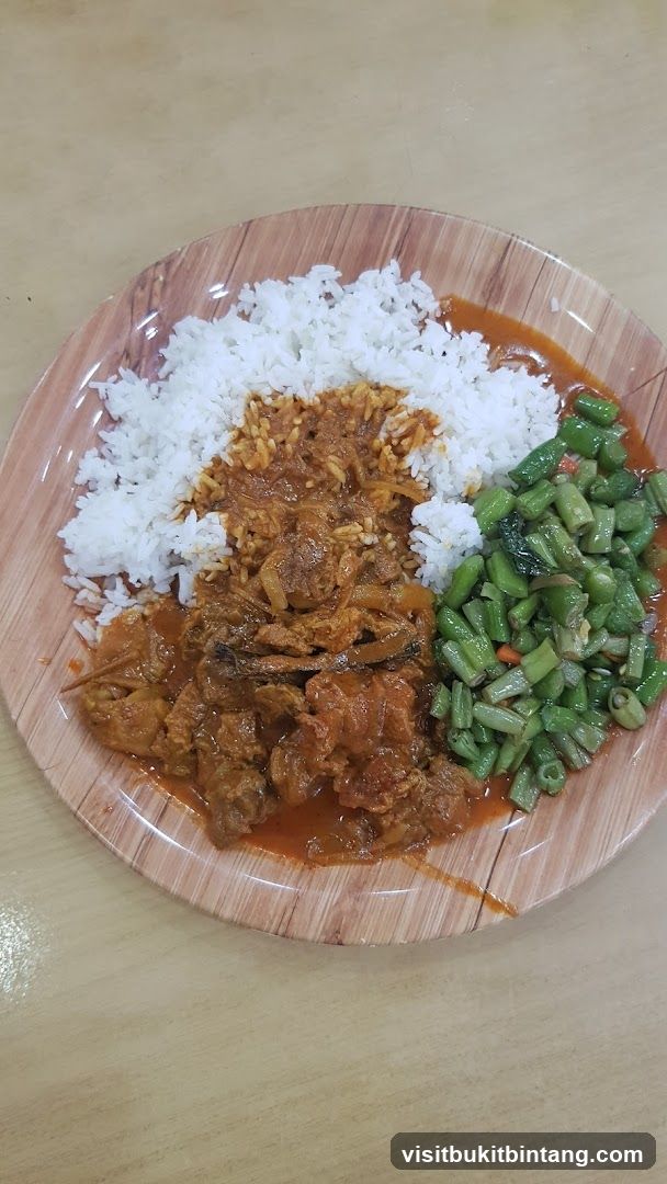 Plate of Rice with Curry and Vegetables