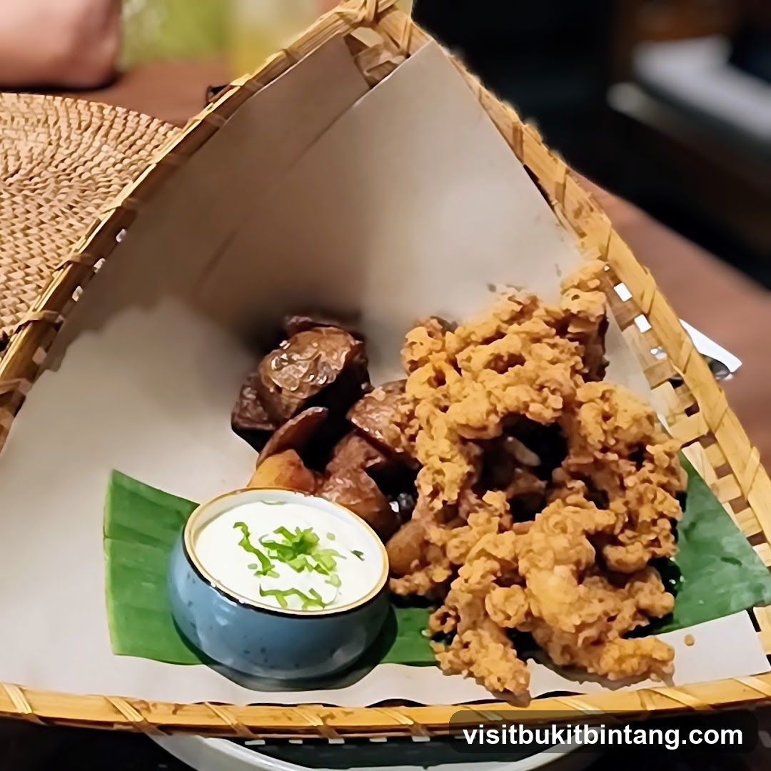 Fried Calamari with Potatoes and Dip