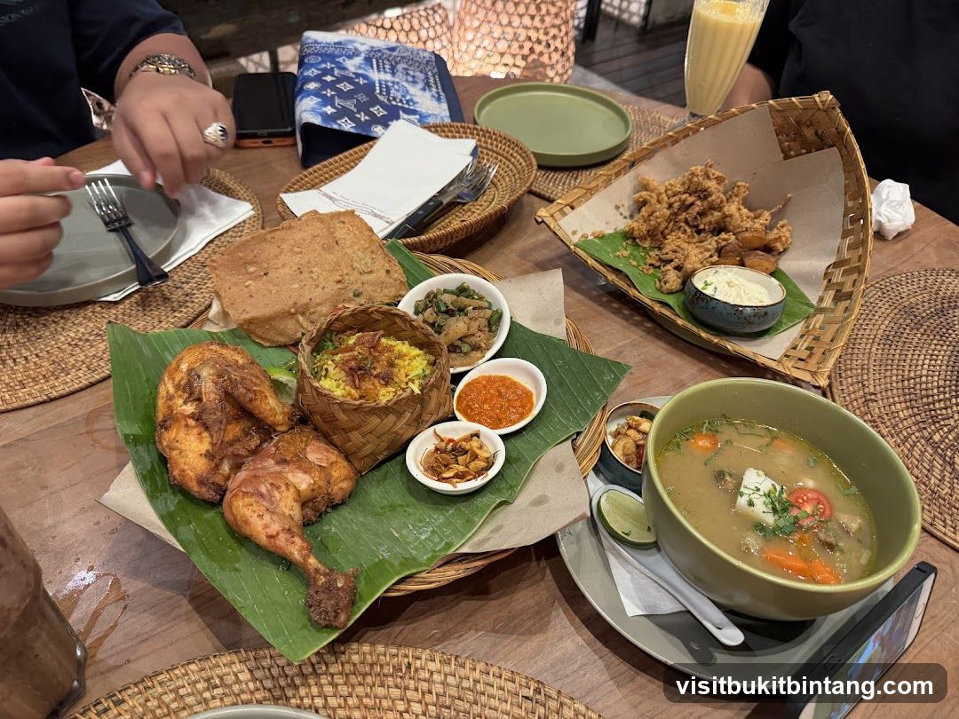 Table with food and drinks