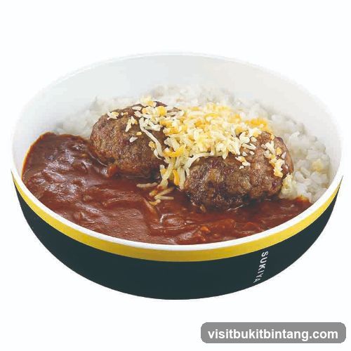 Curry Rice with Hamburg Steaks and Cheese