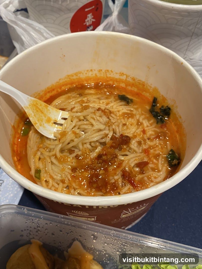 Noodles in a bowl